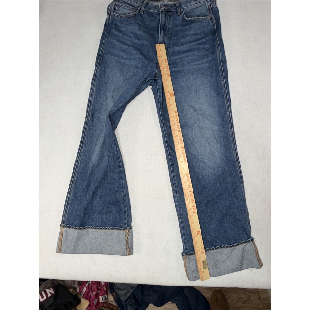 Veronica Beard Taylor Relaxed Wide Leg Jeans Blue Denim High Rise Cuffed Hem 30 - Picture 5 of 13